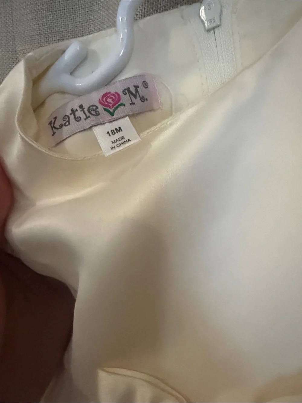 Ivory Ruffle Tulle Bow Toddler Dress